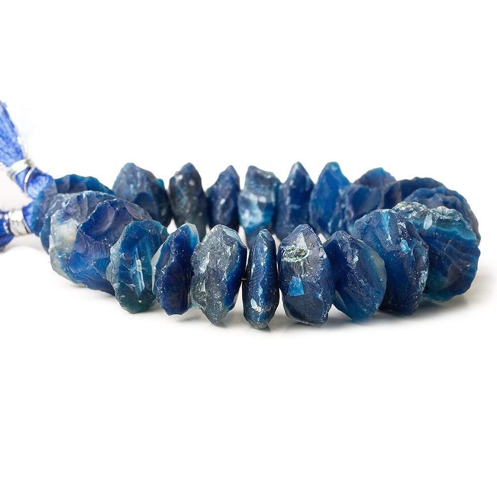 14-19mm Cobalt Blue Agate Beads Tumbled Hammer Faceted Disc 8 inch 21 pcs - The Bead Traders