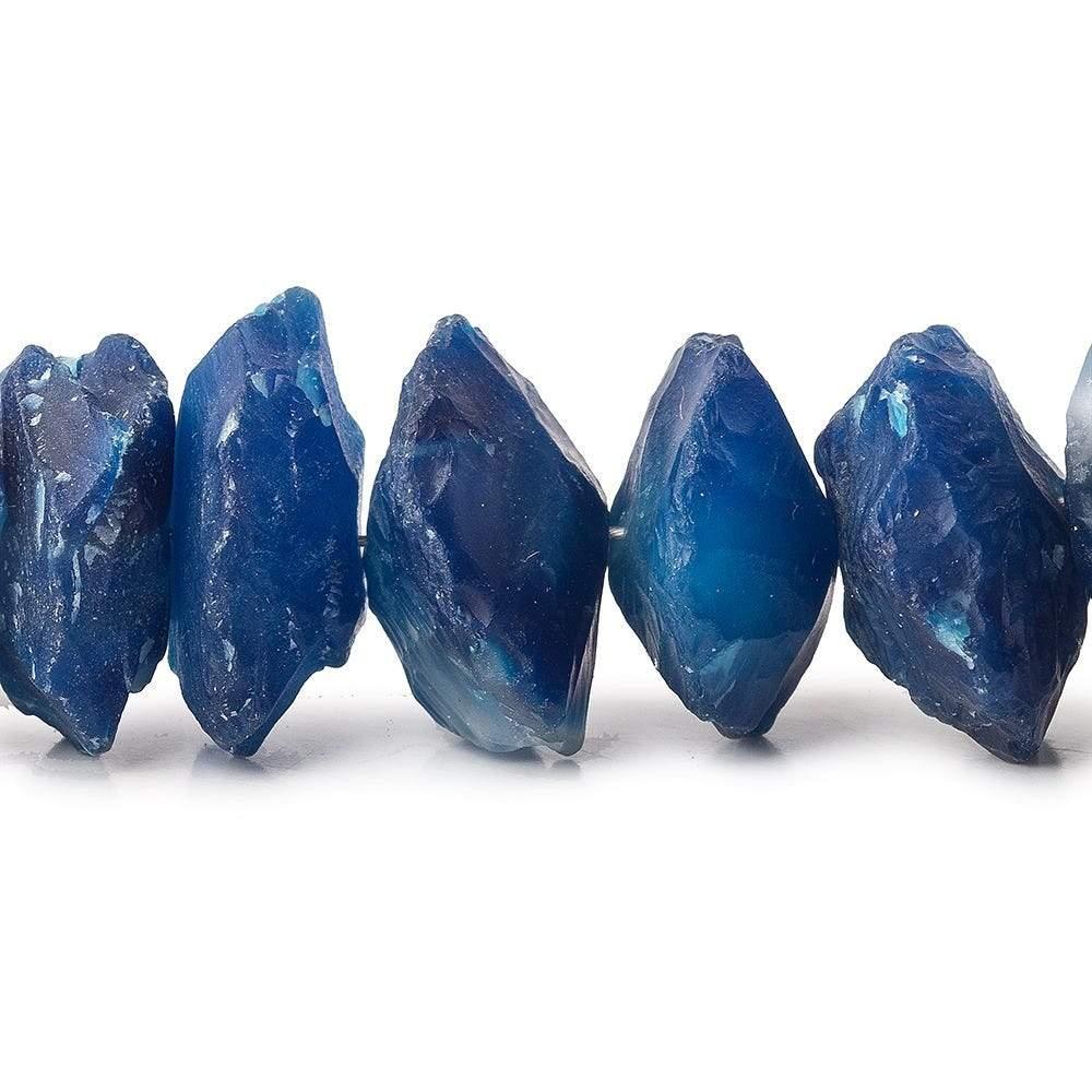 14-19mm Cobalt Blue Agate Beads Tumbled Hammer Faceted Disc 8 inch 21 pcs - The Bead Traders