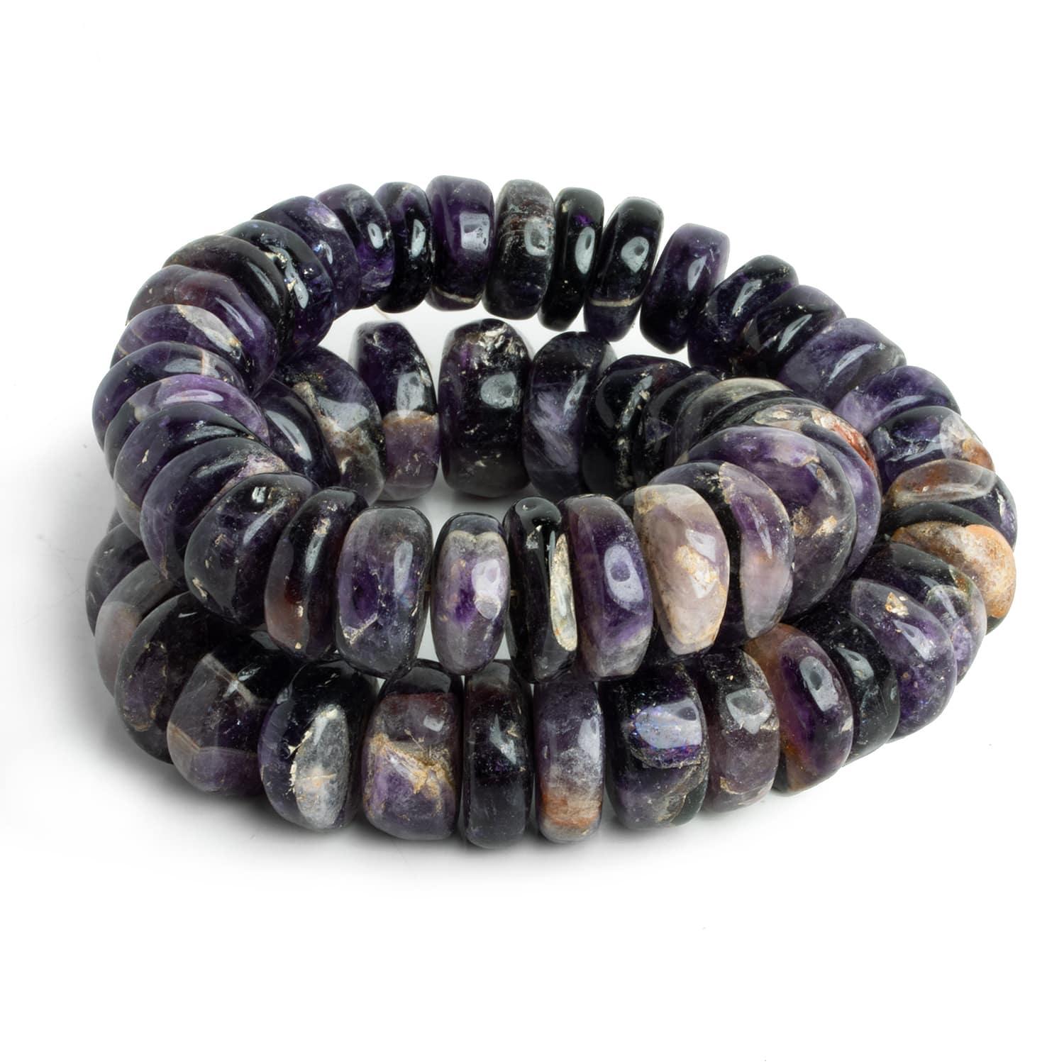 14-22mm Cape Amethyst Plain Rondelles 18 inch 58 beads - The Bead Traders