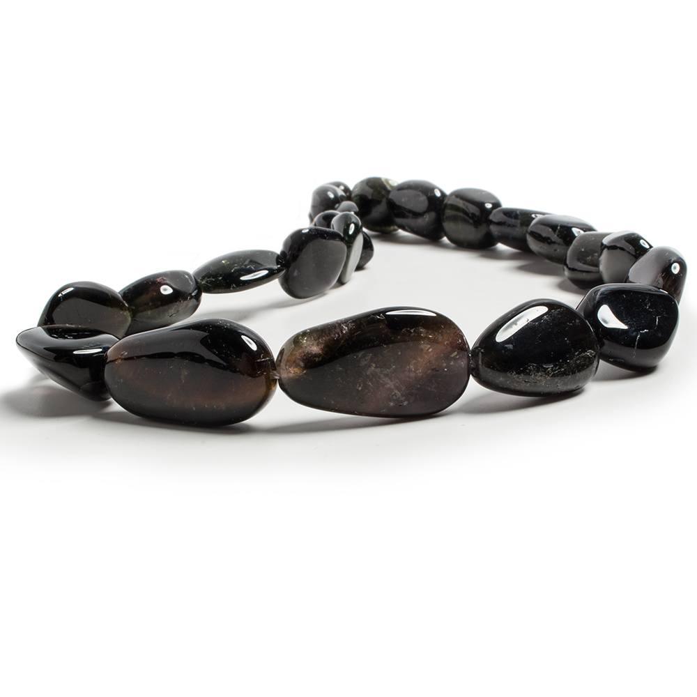 14.5x15.5-15.5x22.5mm Multi Color Tourmaline plain nuggets 16 inch 21 beads - The Bead Traders