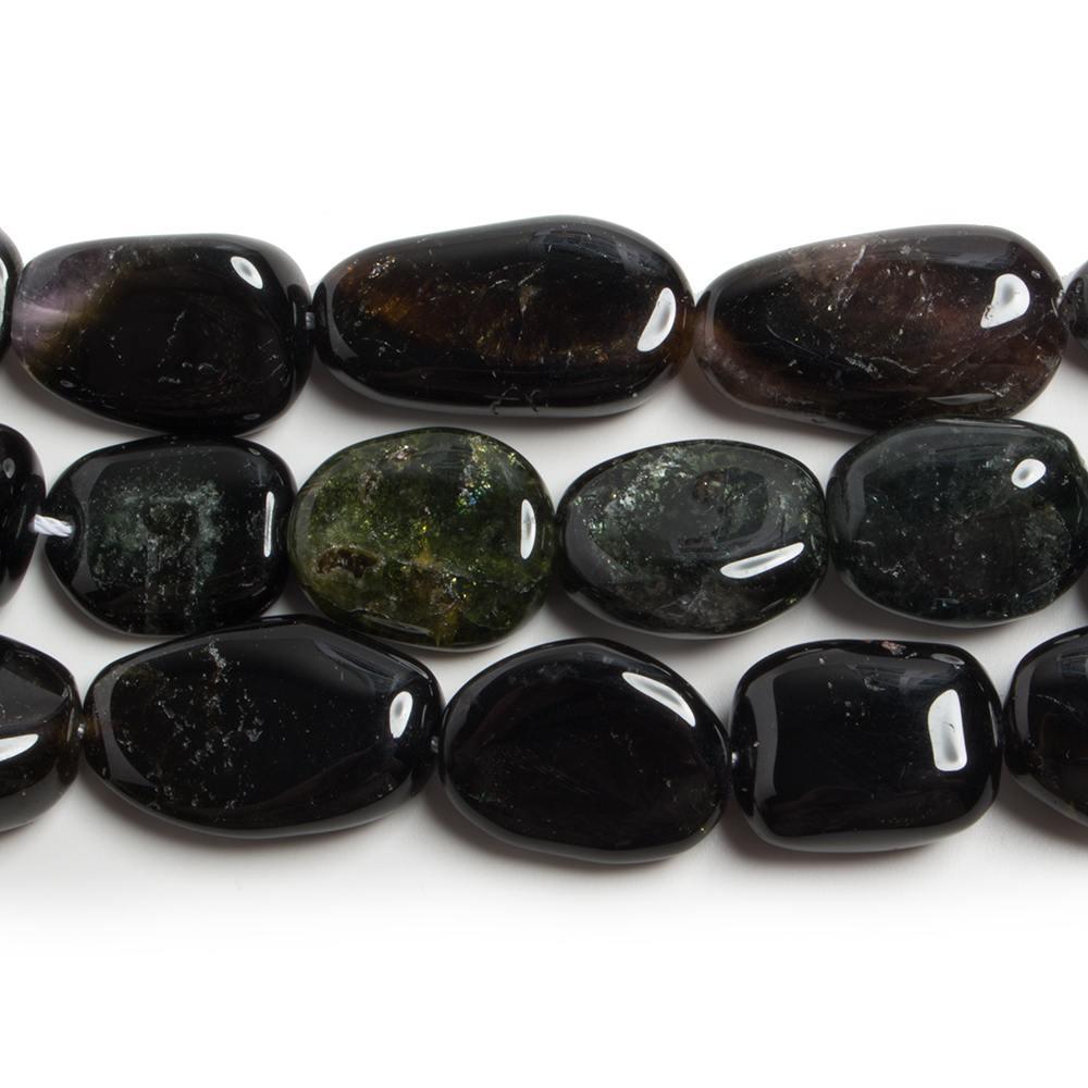 14.5x15.5-15.5x22.5mm Multi Color Tourmaline plain nuggets 16 inch 21 beads - The Bead Traders
