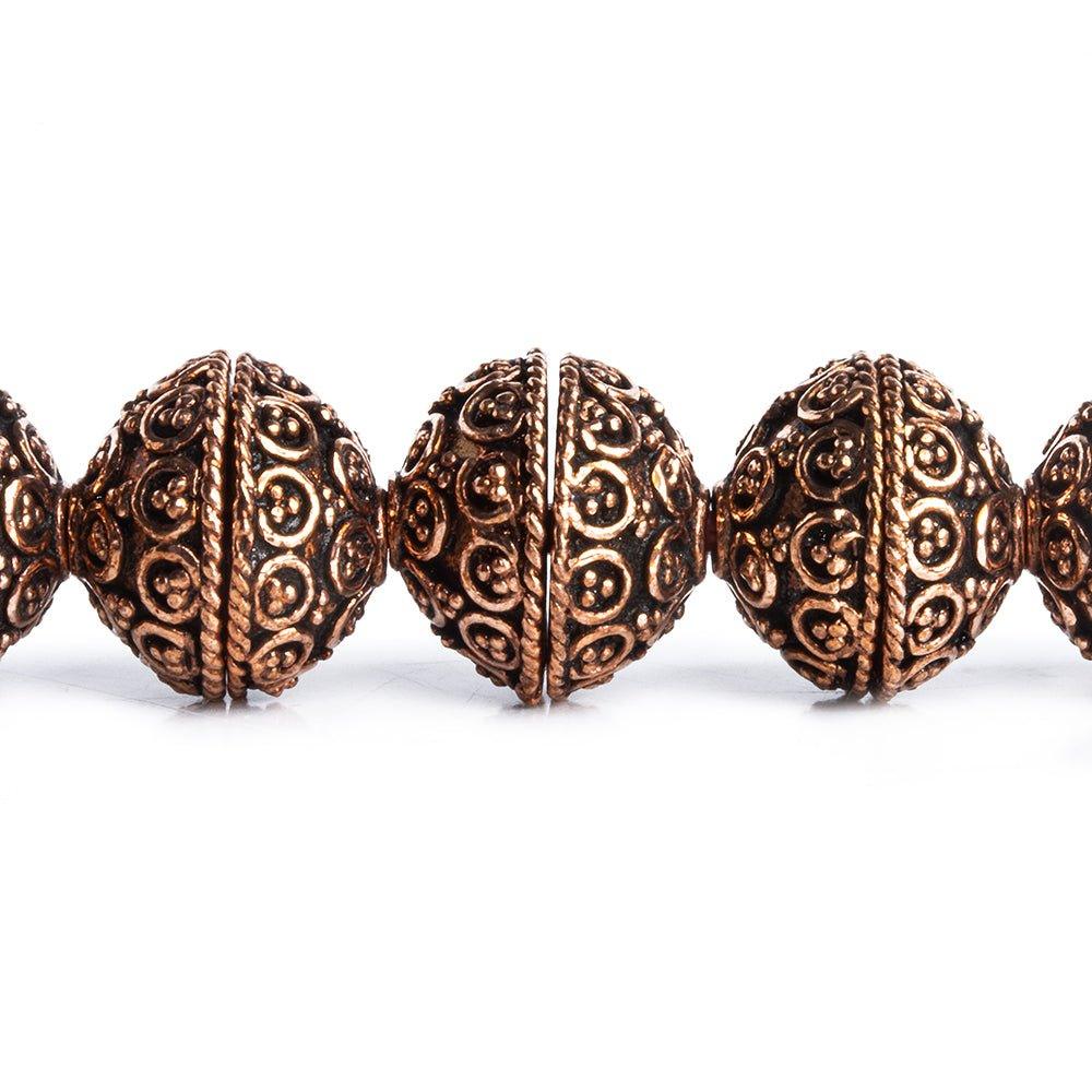 14mm Bali Style Copper Bead Caps 8 inch 32 pieces - The Bead Traders