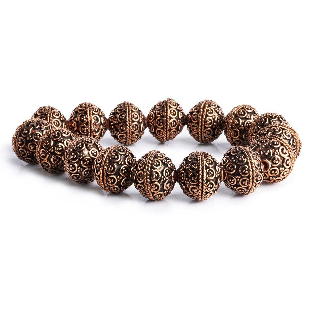 14mm Bali Style Copper Bead Caps 8 inch 32 pieces - The Bead Traders