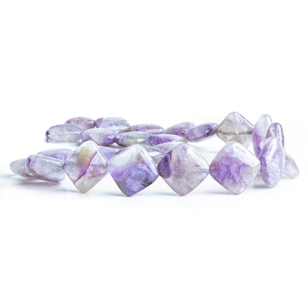 14mm Charoite plain pillow beads 15.5 inch 24 pieces - The Bead Traders