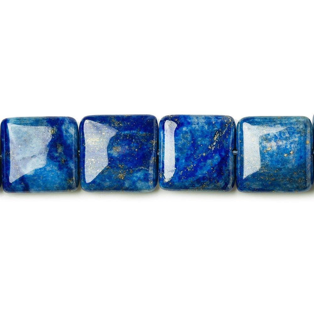 14mm Lapis Lazuli plain square 15 inch 28 beads - The Bead Traders