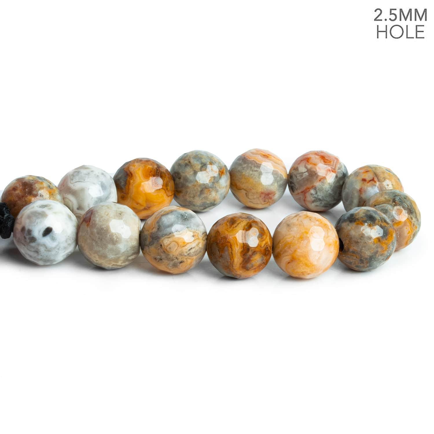 14mm Red Creek Jasper faceted round beads 7 inches 13 pieces - The Bead Traders