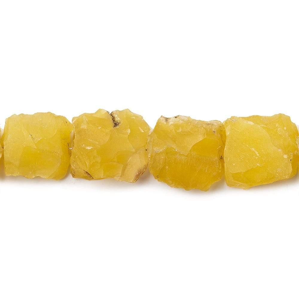 14x10-17x14mm Daffodil Yellow Agate Beads Hammer Faceted Mix 8 inch 14 pcs - The Bead Traders