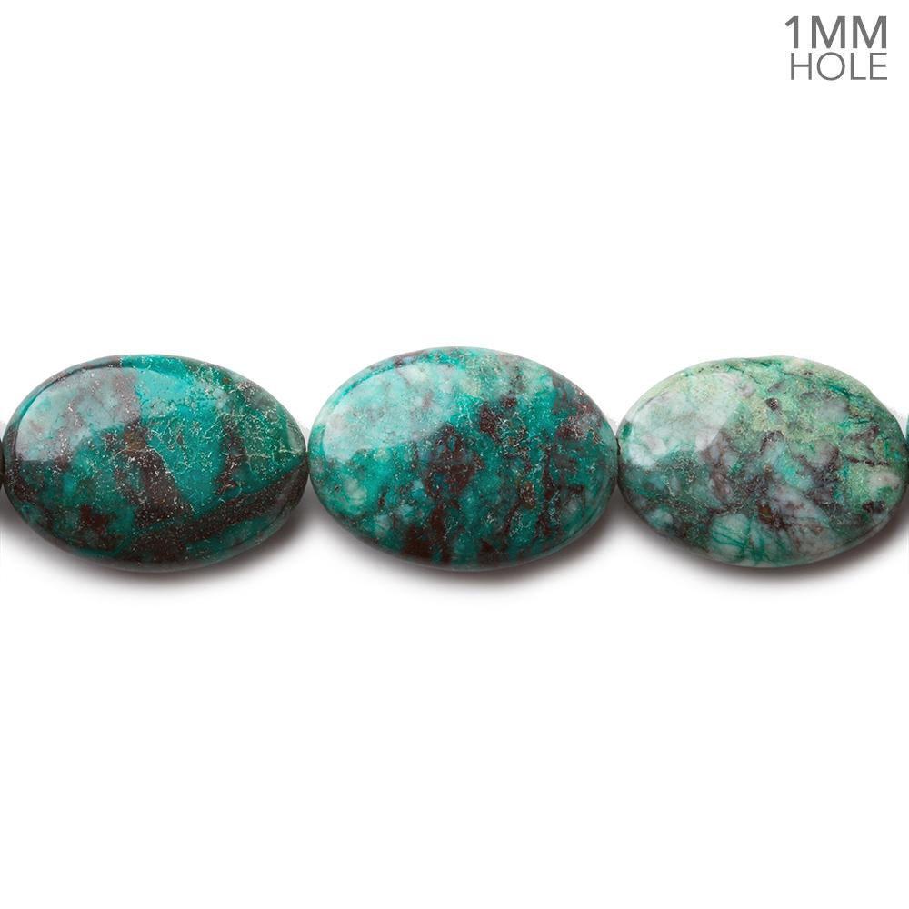 14x10mm Chrysocolla plain oval beads 15.5 inch 28 pieces - The Bead Traders