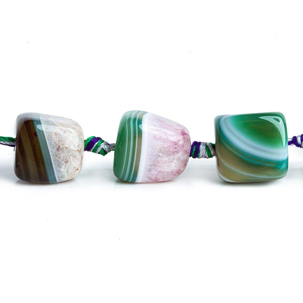 14x11mm-16x15mm Banded Watermelon Agate Plain Nugget Beads 18 inch 20 pieces - The Bead Traders