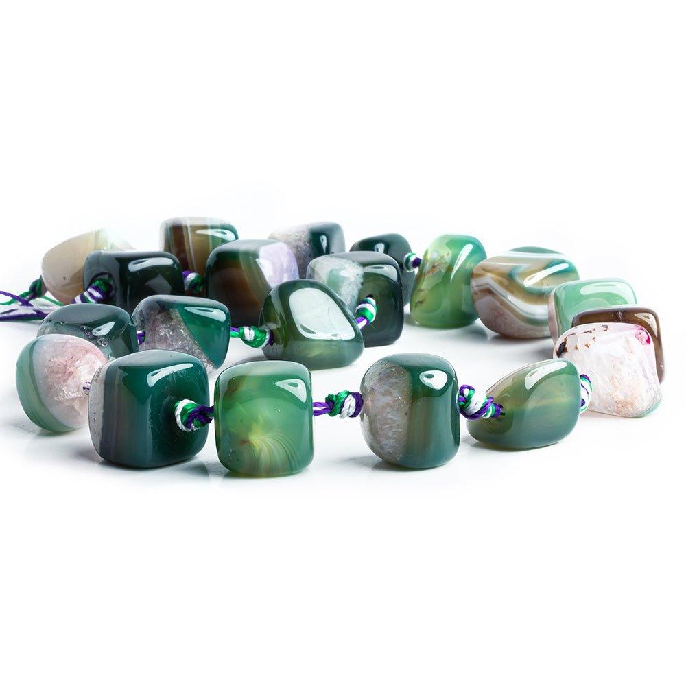14x11mm-16x15mm Banded Watermelon Agate Plain Nugget Beads 18 inch 20 pieces - The Bead Traders