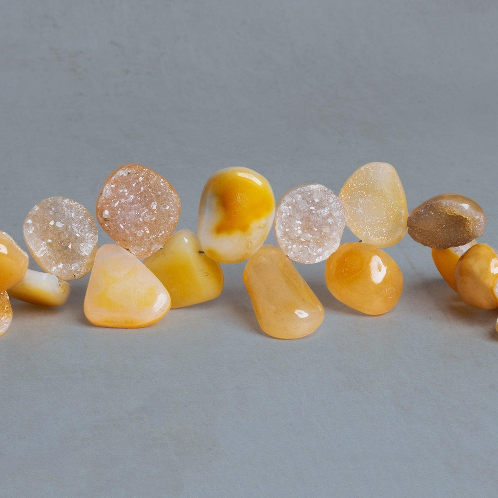 14x11mm Goldenrod Drusy Nuggets 7.5 inch 28 beads - The Bead Traders