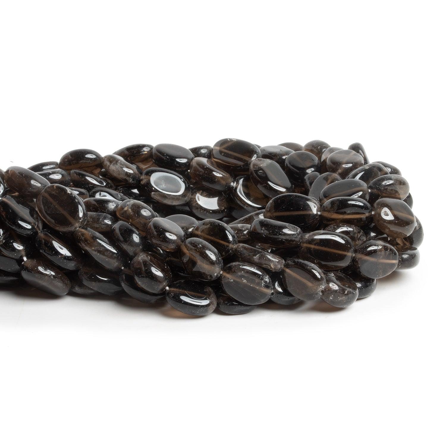 14x11mm Smoky Quartz Ovals 12 inch 24 beads - The Bead Traders