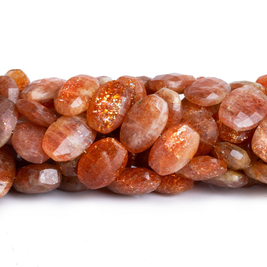 14x11mm Sunstone Faceted Pillows 8 inch 18 beads - The Bead Traders