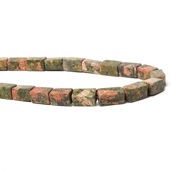 14x8-16x9mm Unakite plain cubed rectangle 16 inch 27 Beads - The Bead Traders