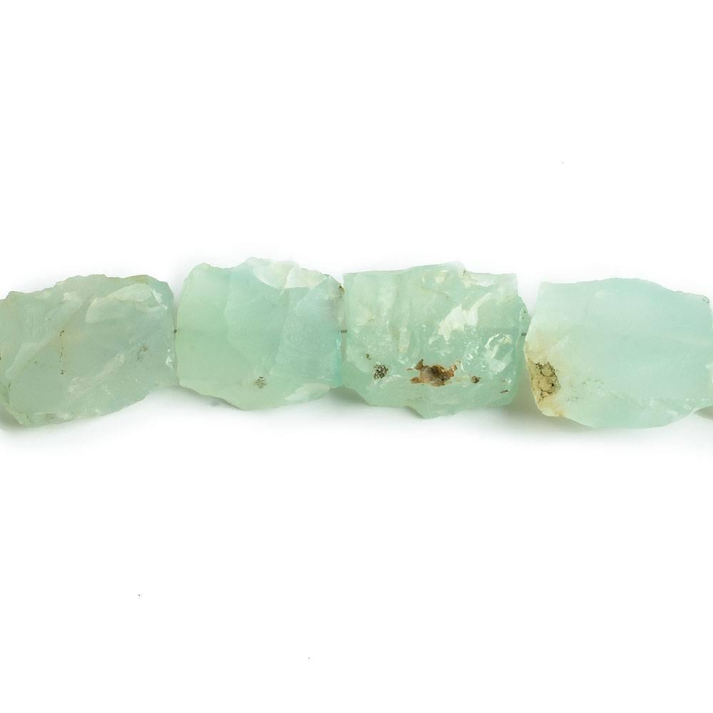 14x9-16x14mm Seaglass Aqua Agate Hammer Faceted Rectangle 8 inch 13 pcs - The Bead Traders