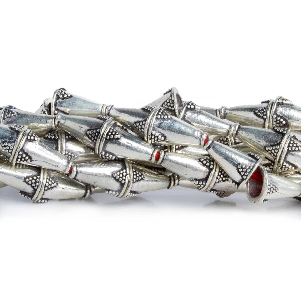 14x9mm Antiqued Silver Plated Copper Bali Bead Caps 8 inch 16 beads - The Bead Traders