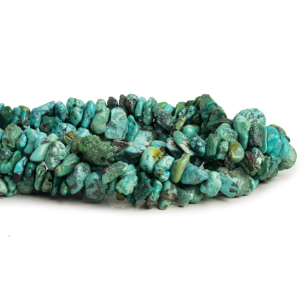 14x9mm Turquoise Chip Nuggets 16 inch 70 beads - The Bead Traders