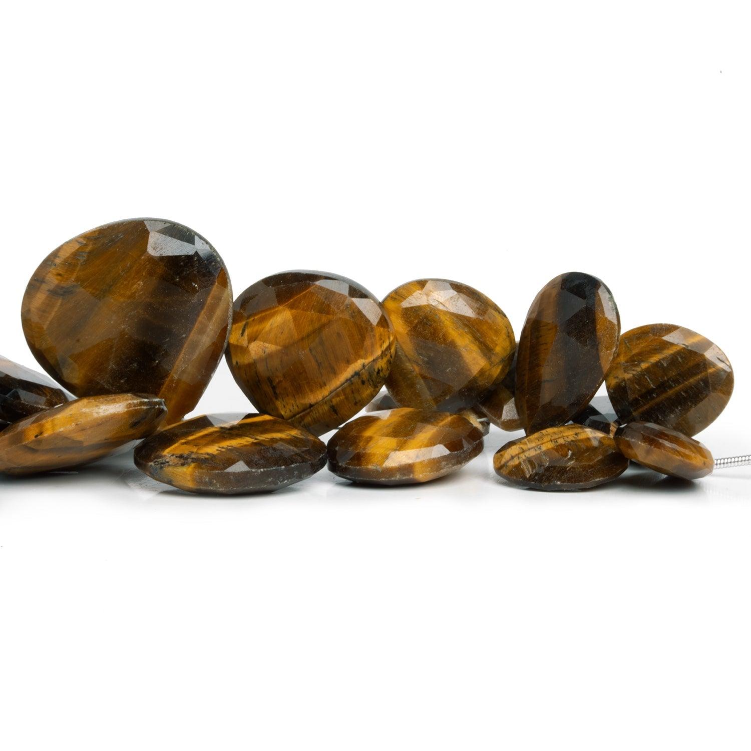15-26mm Tiger's Eye Faceted Hearts 5.5 inch 23 beads - The Bead Traders