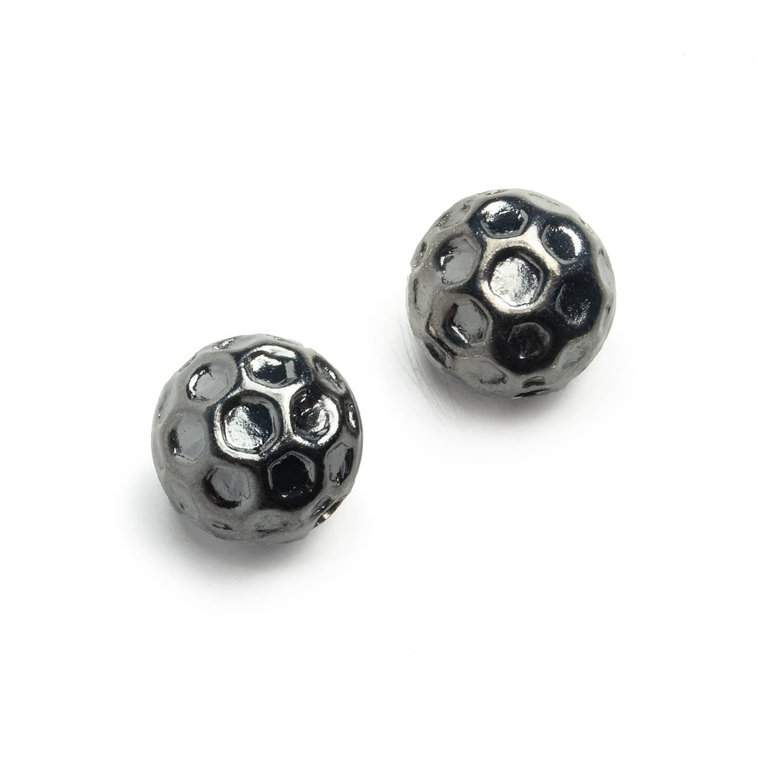 15mm Black Gold Plated Copper Round Beads 2 Pieces - The Bead Traders