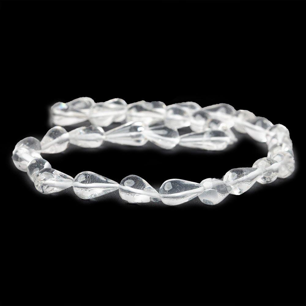 15mm Crystal Quartz Plain Straight Drilled Teardrop Beads, 15 inch - The Bead Traders