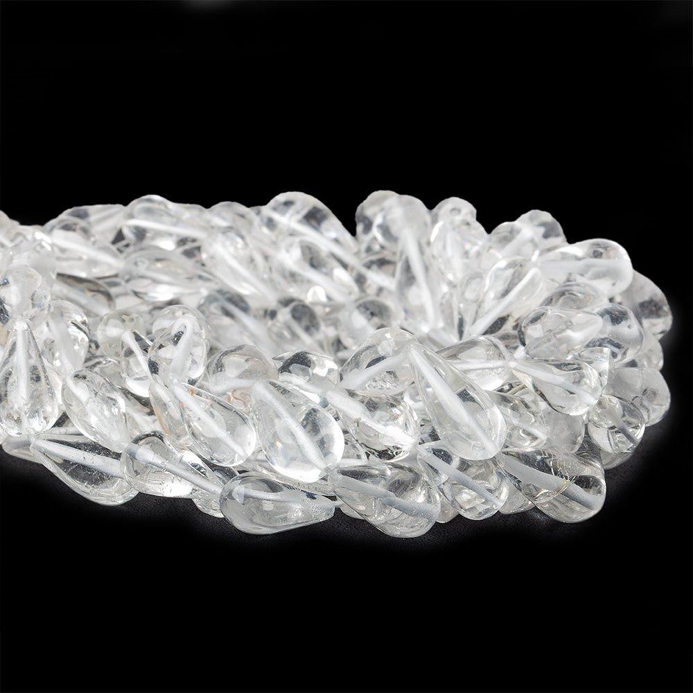 15mm Crystal Quartz Plain Straight Drilled Teardrop Beads, 15 inch - The Bead Traders