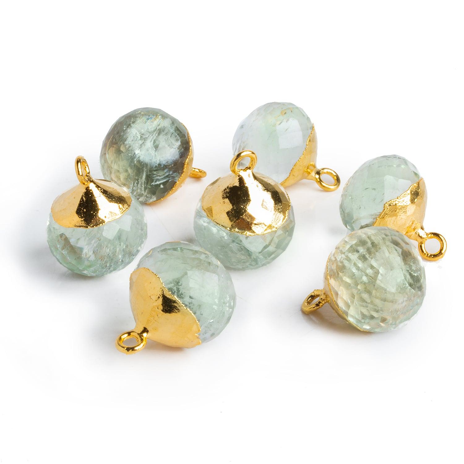 15mm Gold Leafed Prasiolite Candy Kiss Pendant 1 Piece - The Bead Traders