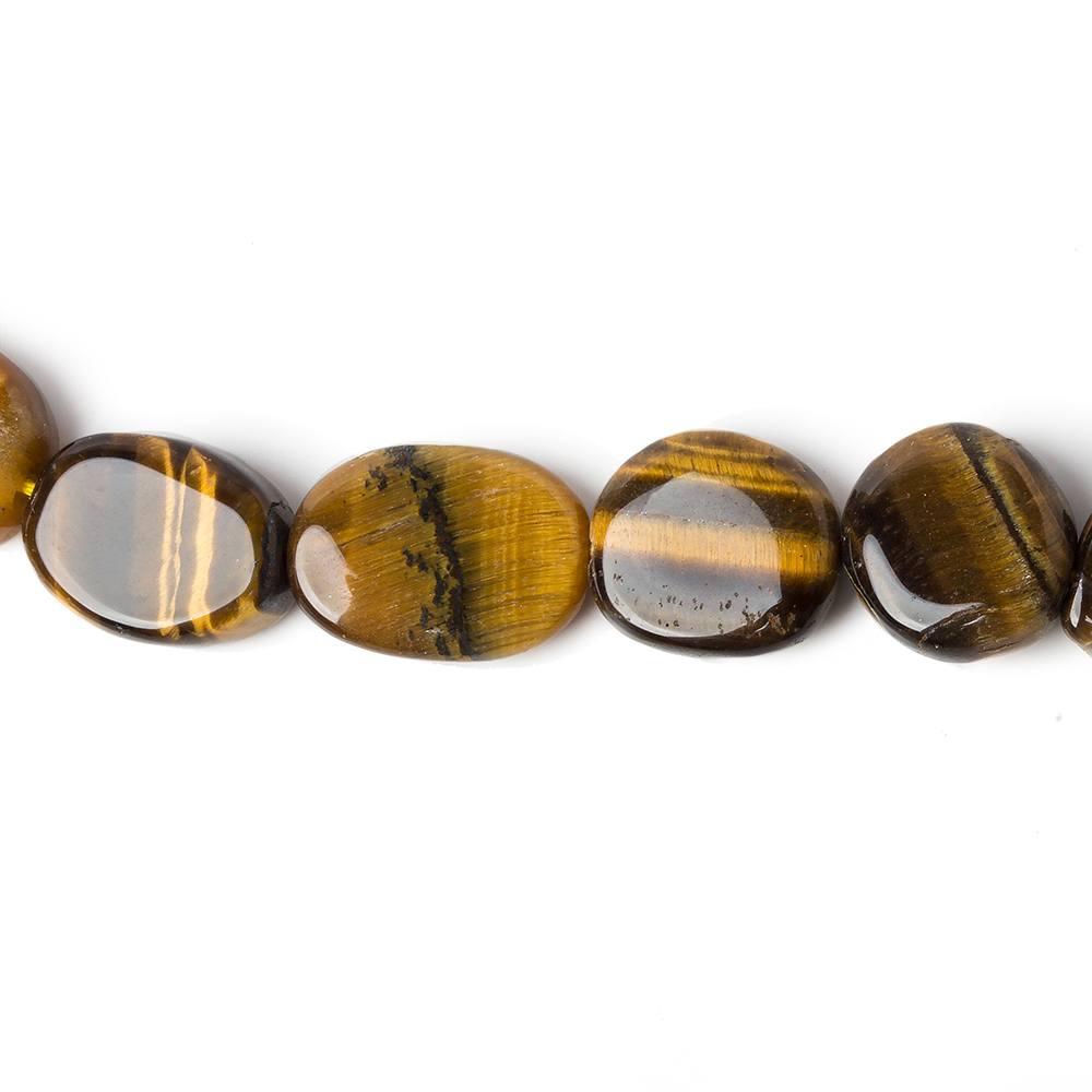 15mm Tiger Eye Plain Oval Beads, 14 inch - The Bead Traders