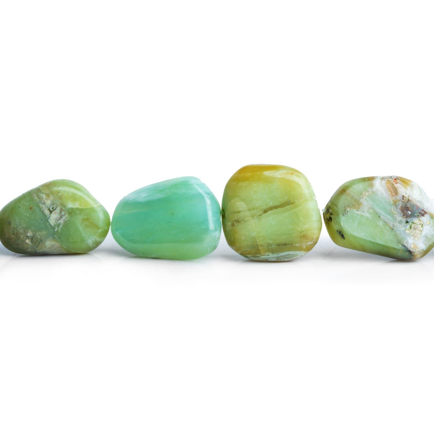 15x10mm Blue Peruvian Opal Plain Nuggets 16 inch 25 beads - The Bead Traders