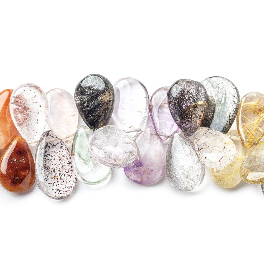 15x11mm-20x14mm Multi Gemstone Plain Pear Beads 8.5 inch 45 pieces - The Bead Traders