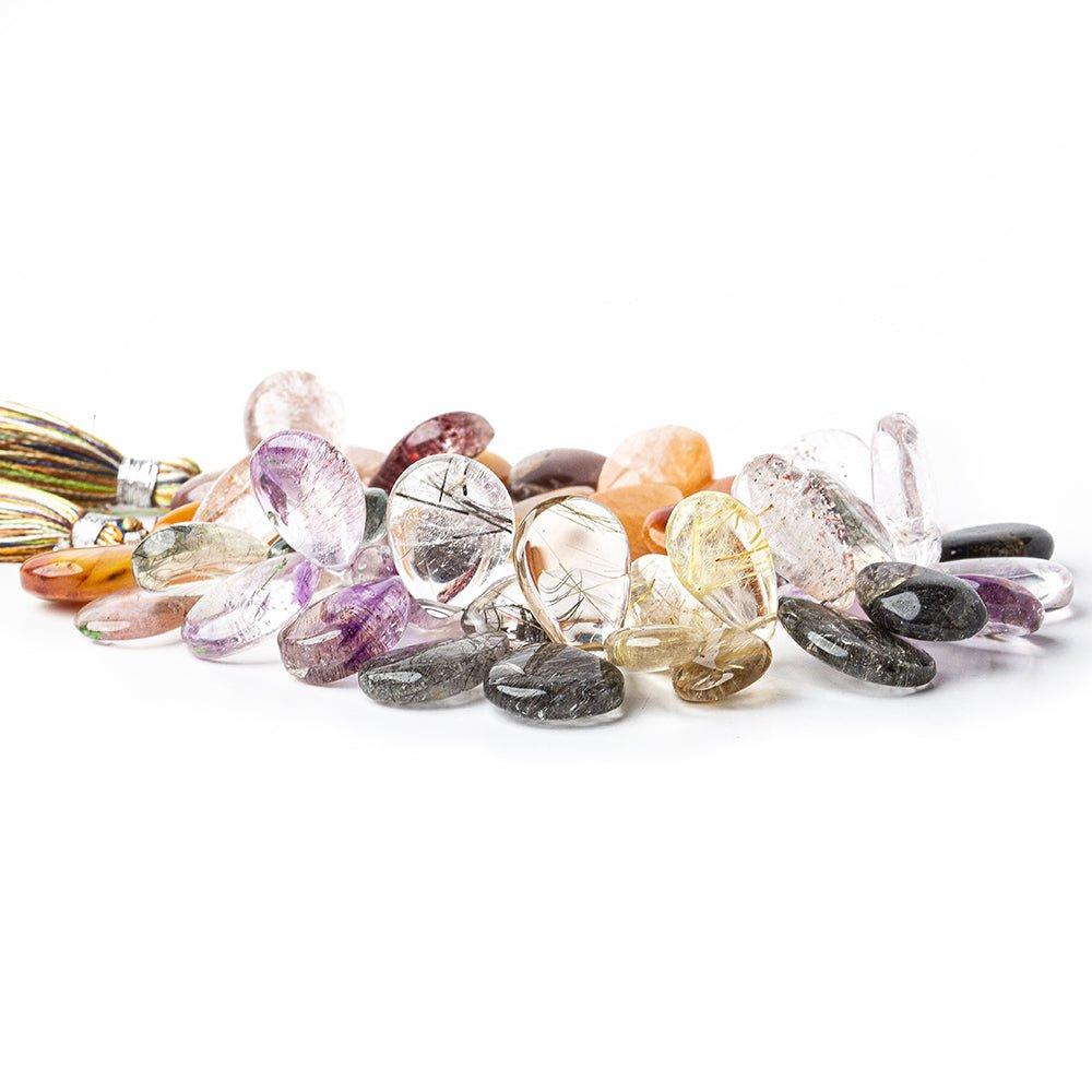 15x11mm-20x14mm Multi Gemstone Plain Pear Beads 8.5 inch 45 pieces - The Bead Traders