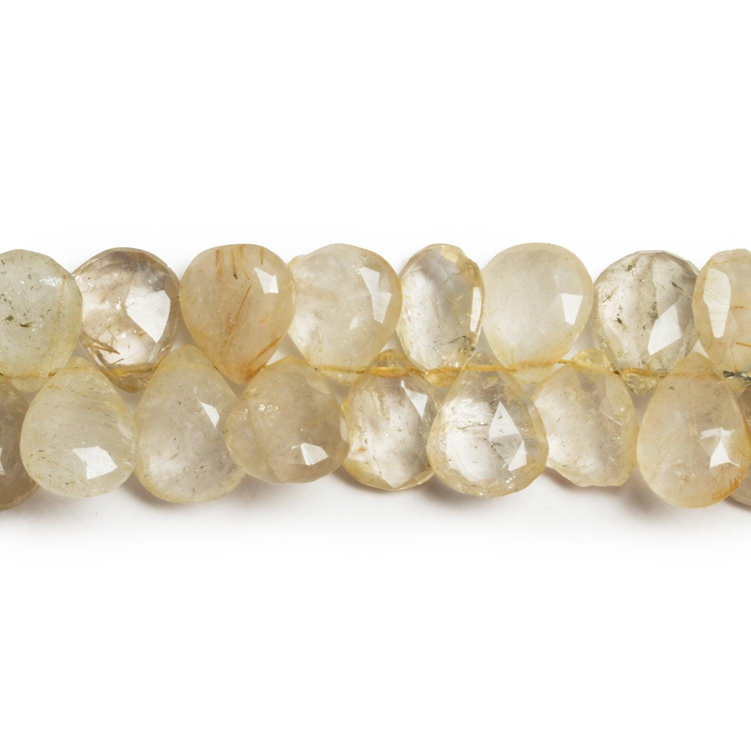 15x11mm Golden Rutilated Quartz Faceted Pears 7.5 inch 39 beads - The Bead Traders
