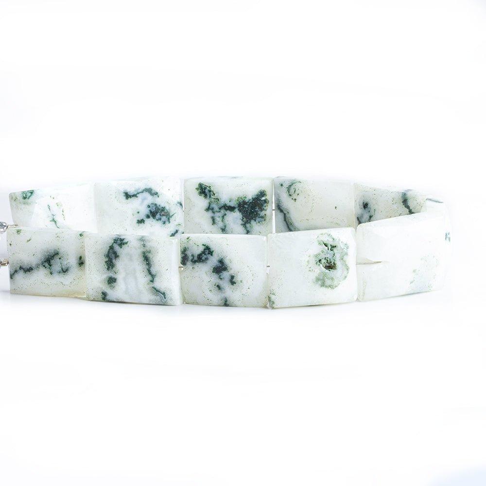 15x12mm-18x16mm Moss Solar Quartz Faceted Rectangle Beads 8 inch 11 pieces - The Bead Traders