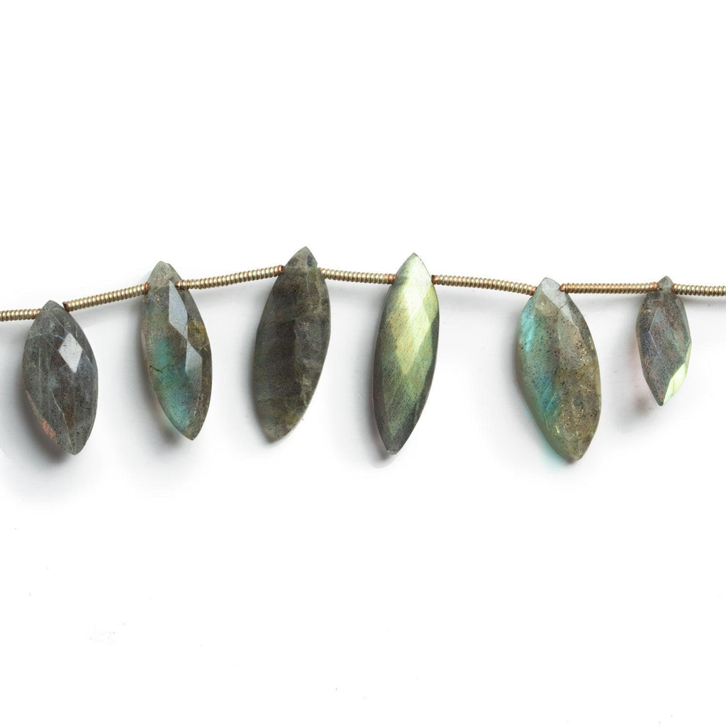 15x6mm Labradorite Faceted Marquises 7.5 inch 14 beads - The Bead Traders