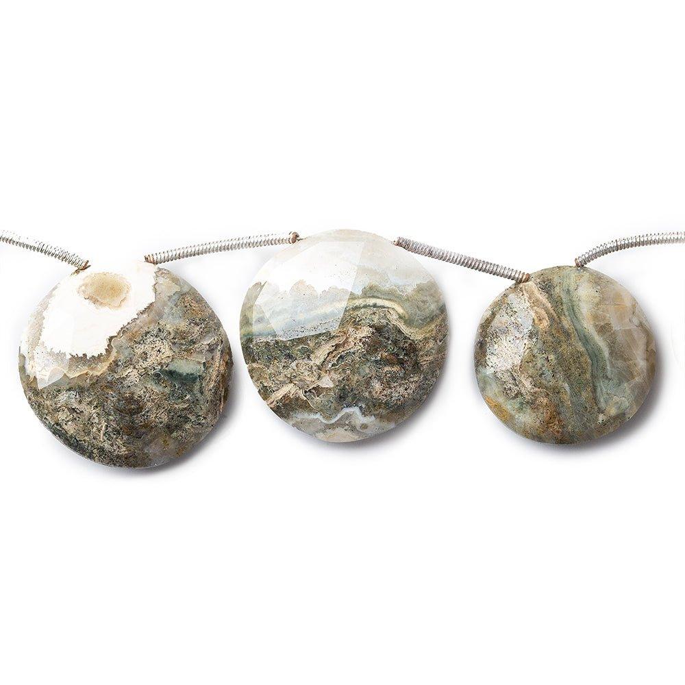 16-23mm Jasper Top Drilled Faceted Coin Beads 8 inch 10 pieces - The Bead Traders
