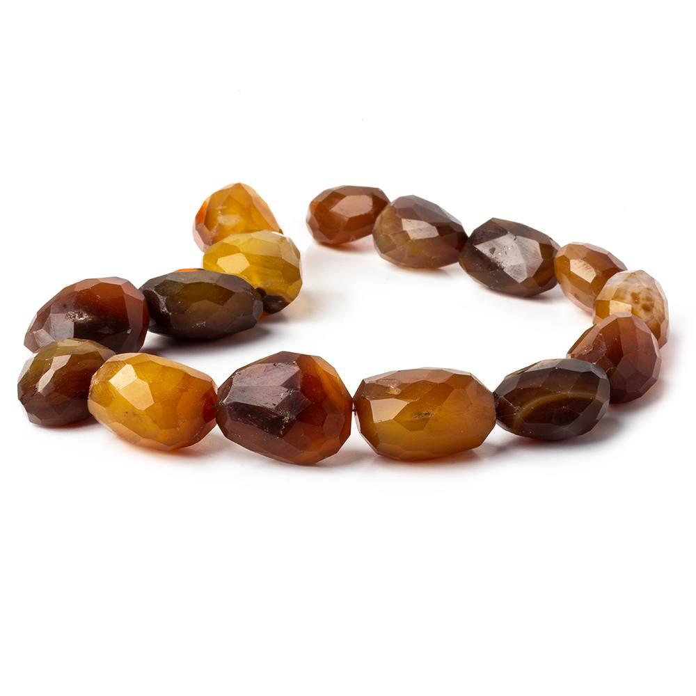 16-24mm Golden Brown Agate Faceted Nugget Beads 15 inch 17 pieces - The Bead Traders