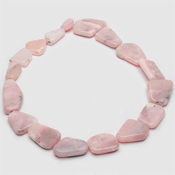 16-25mm Pink Peruvian Opal Plain flat nugget Beads 15 inch 17 pieces - The Bead Traders