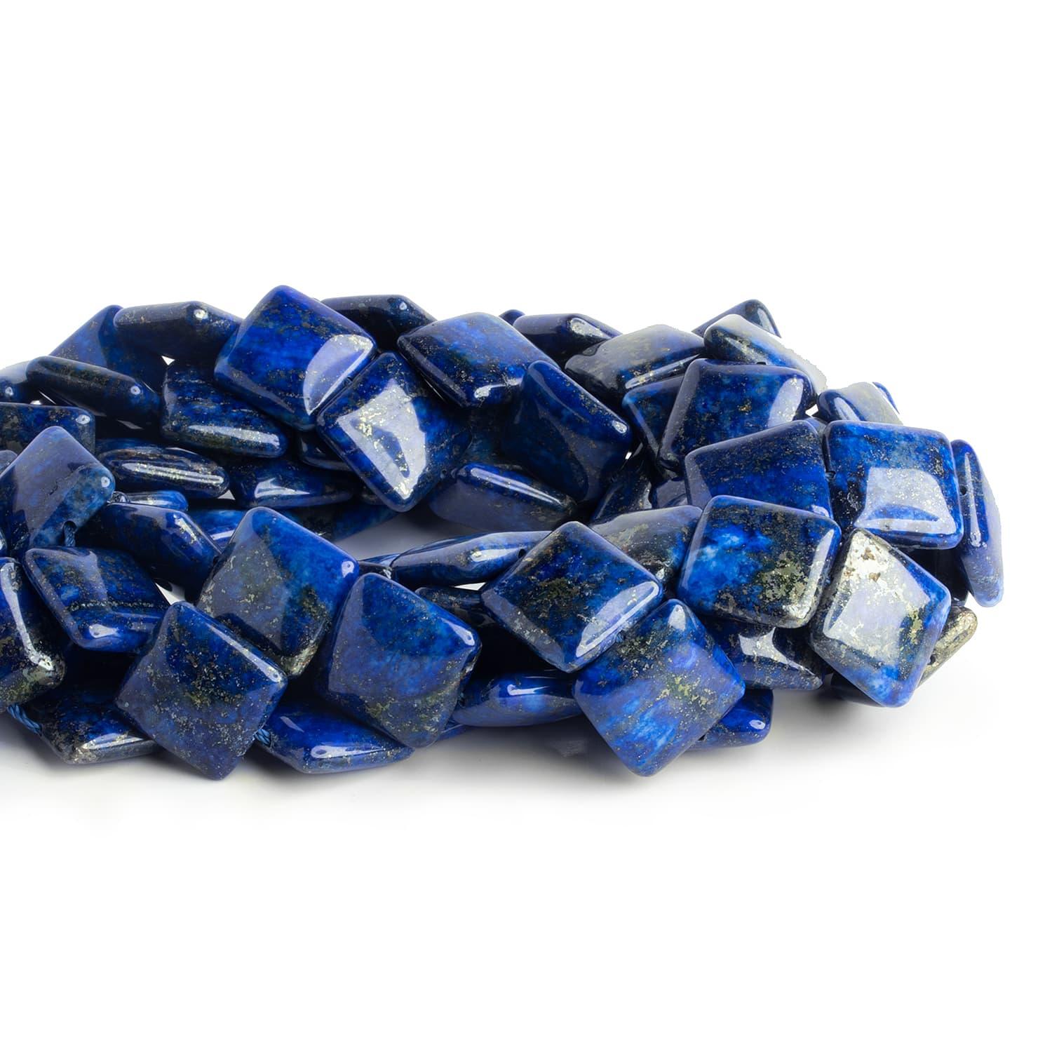 16mm Lapis Lazuli Plain Squares 15 inch 25 pieces - The Bead Traders