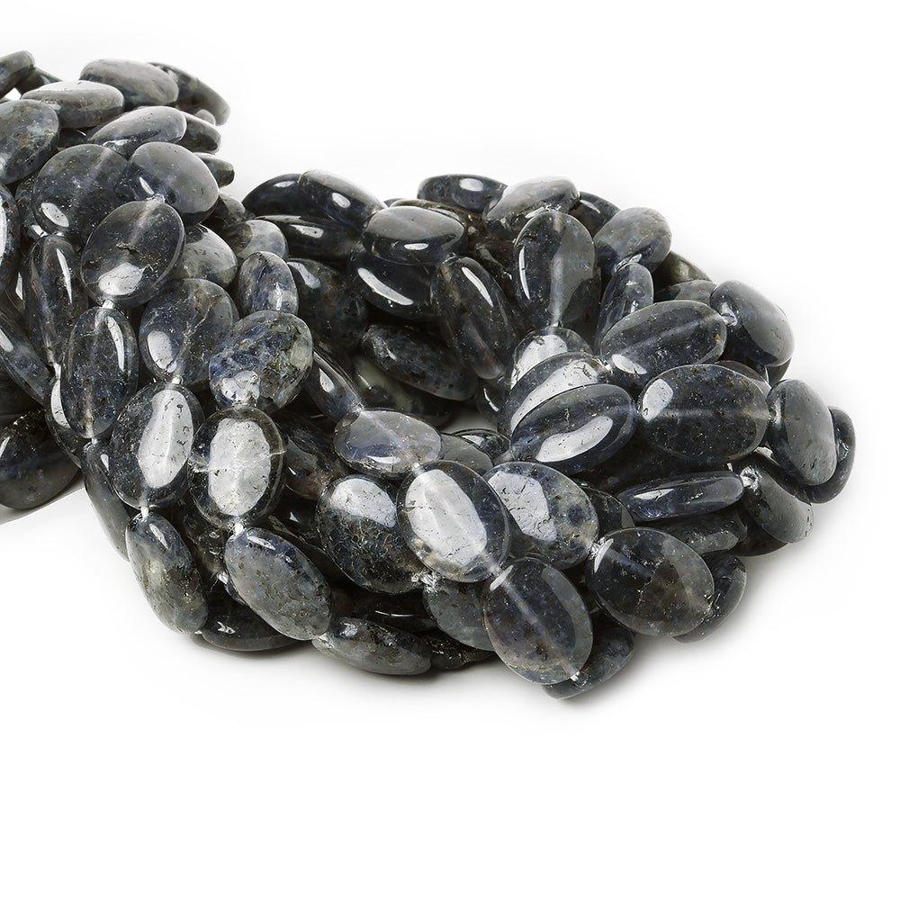 16x12mm Iolite straight drilled plain ovals 15.5 inch 25 beads - The Bead Traders
