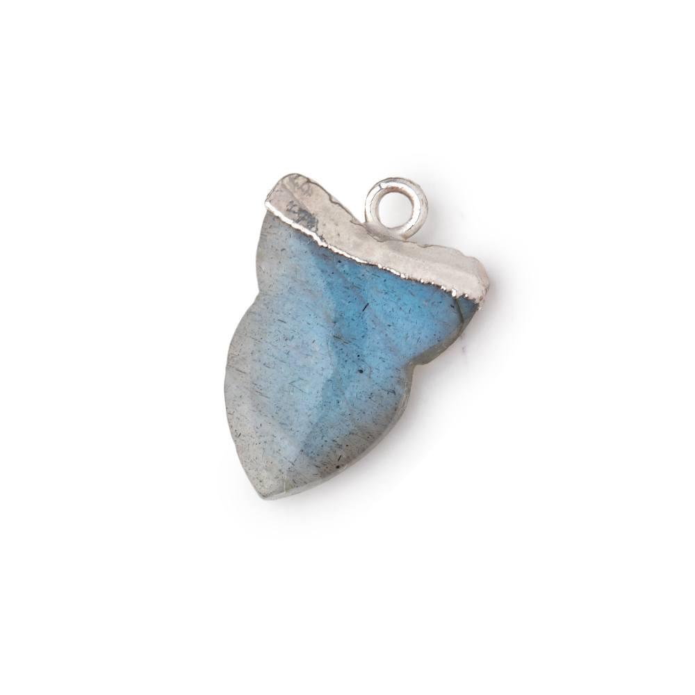 16x13mm Silver Leafed Labradorite Shark Tooth Pendant 1 piece - The Bead Traders