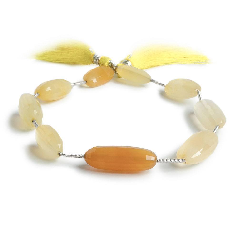 16x7-24x9mm Golden Chalcedony fully body faceted oval Beads 10 inch 9 pieces - The Bead Traders