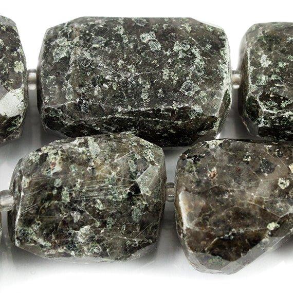 17 - 24mm Moss Quartz Faceted Nugget Beads 15 inch 17 pieces - The Bead Traders