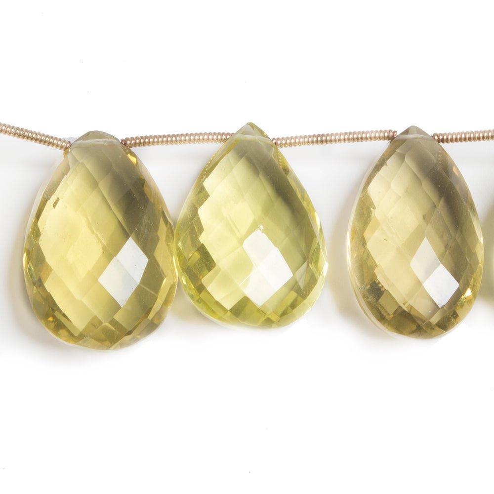 17-25mm Lemon Quartz Pear Briolette Beads 8 inch 13 pieces - The Bead Traders