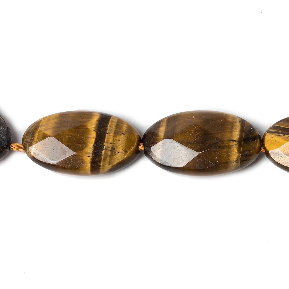 17x10mm Tiger's Eye faceted oval beads 15 inch 22 pieces - The Bead Traders