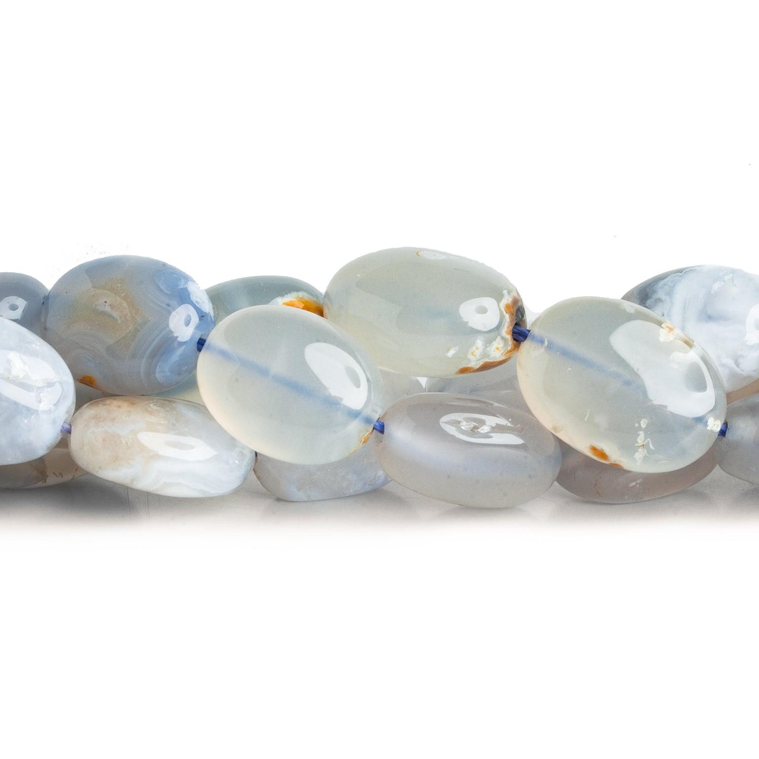 17x13mm Turkish Chalcedony w/ Matrix Ovals 15 inch 22 beads - The Bead Traders