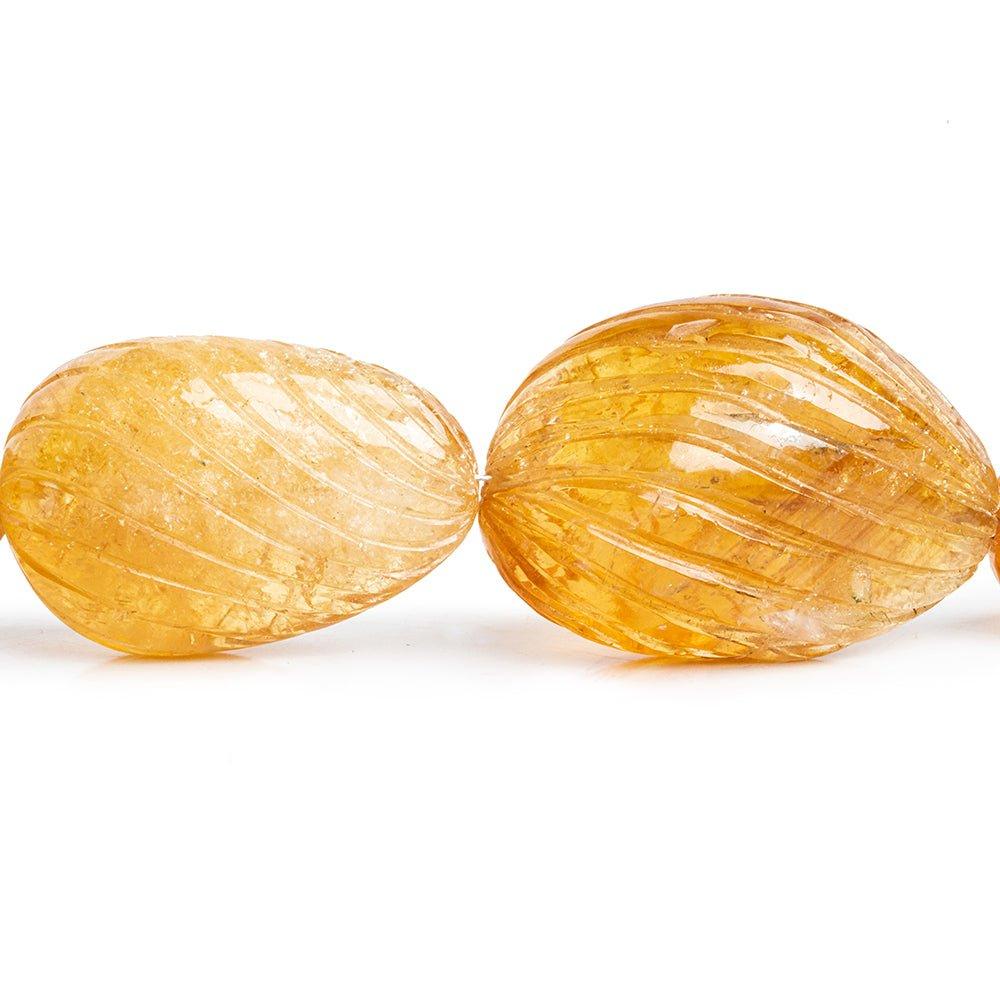 17x14mm-34x23mm Carved Citrine Nugget Beads 20 inch 21 pieces - The Bead Traders