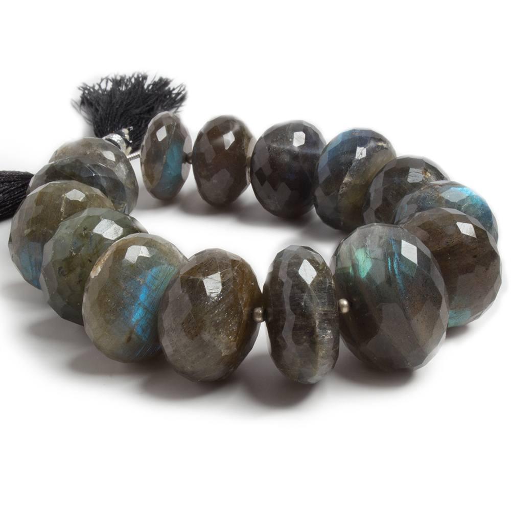 18-24mm Labradorite faceted rondelle beads 7.75 inches 15 pieces - The Bead Traders