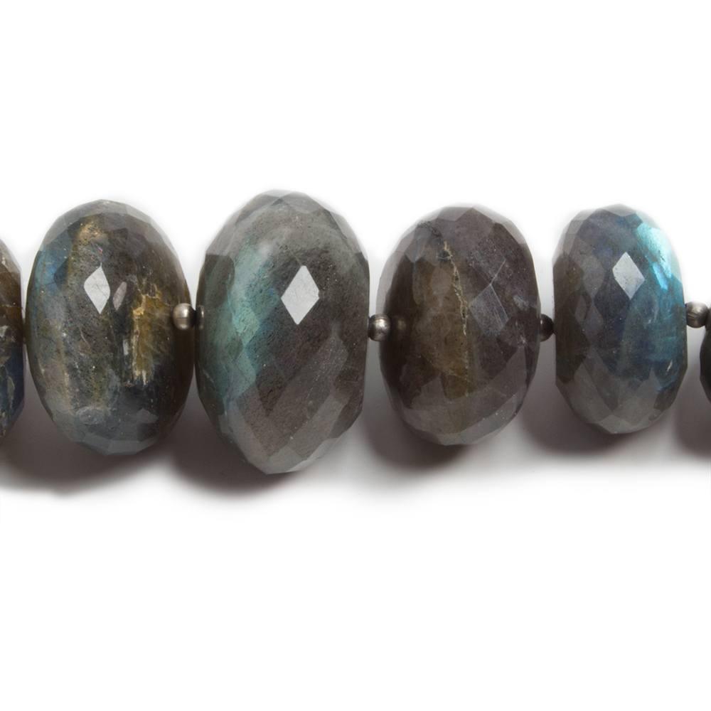 18-24mm Labradorite faceted rondelle beads 7.75 inches 15 pieces - The Bead Traders