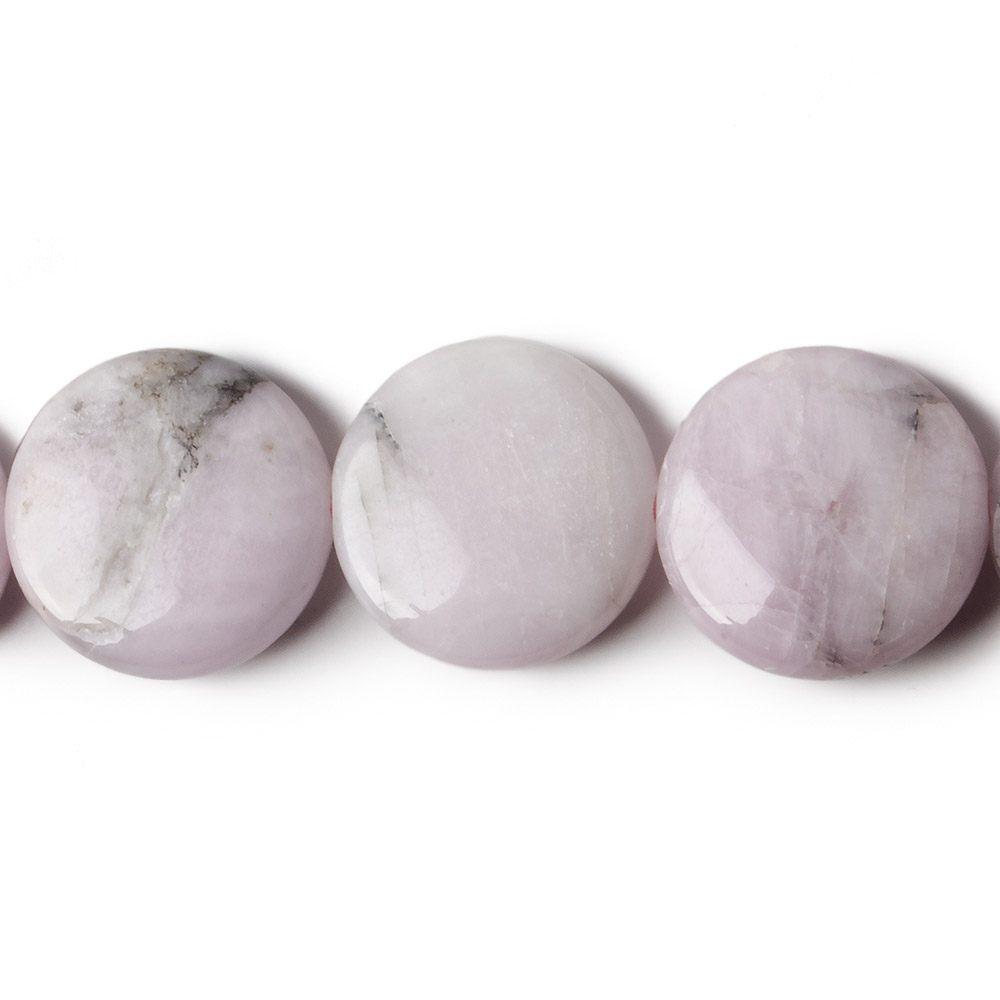 18mm Kunzite plain coin beads 16.5 inch 23 pieces - The Bead Traders
