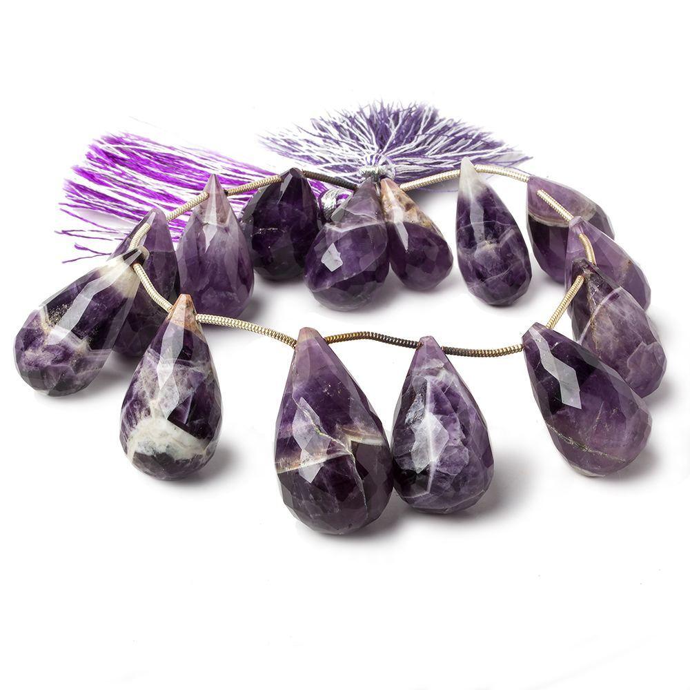 18x10-30x16mm Cape Amethyst faceted teardrop beads 8 imch 14 pieces - The Bead Traders