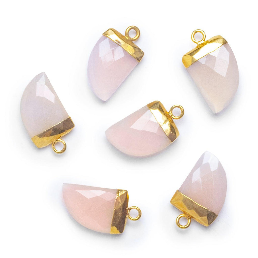 18x10mm Gold Leafed Pink Chalcedony Horn Pendant 1 bead - The Bead Traders